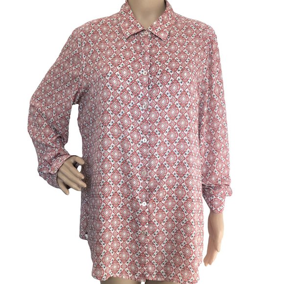 FOXCROFT Patterned Button Front Blouse 16 - Picture 1 of 7